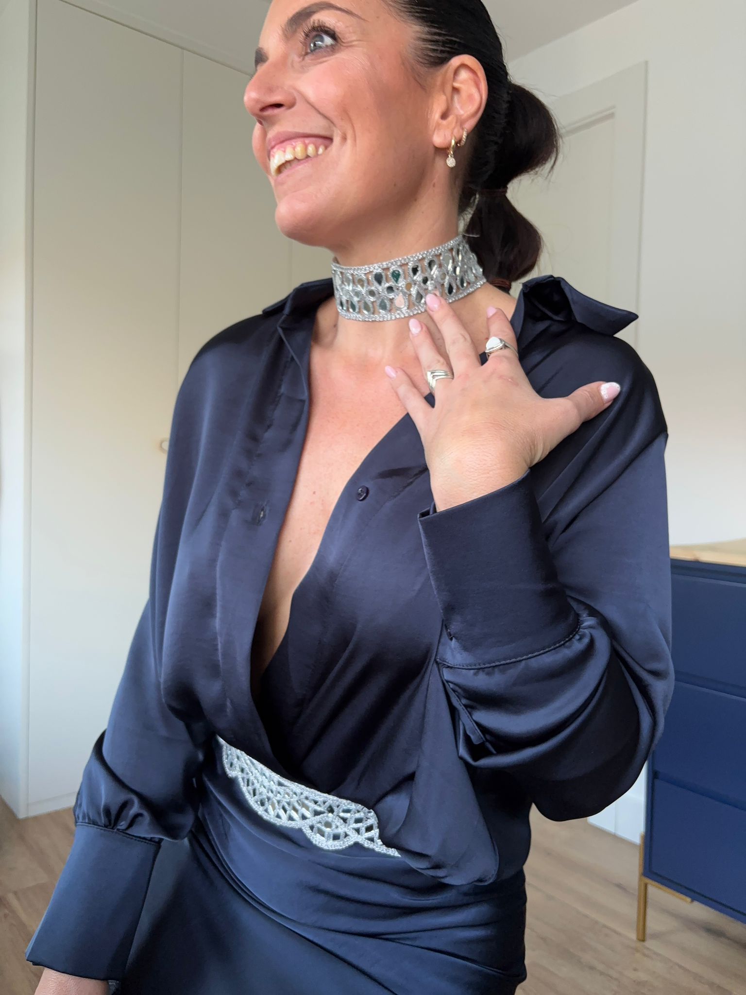 Choker Espejos Plata