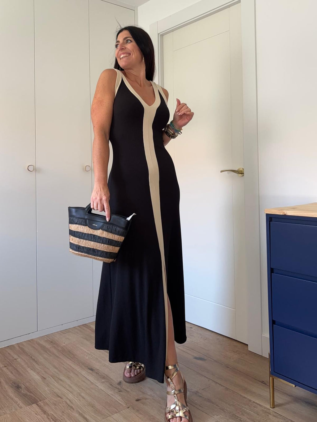 Vestido Largo Bicolor Tirante (+ Colores)