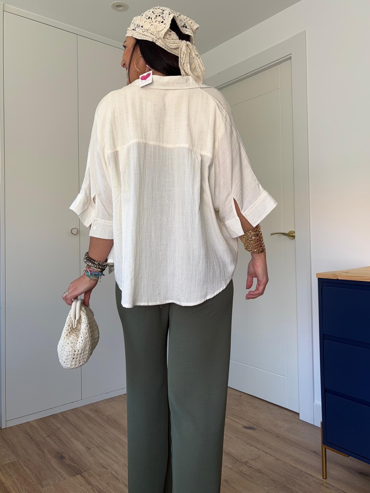 Camisa Oversize tipo Lino