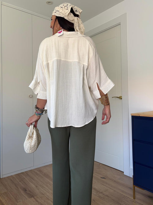 Camisa Oversize tipo Lino
