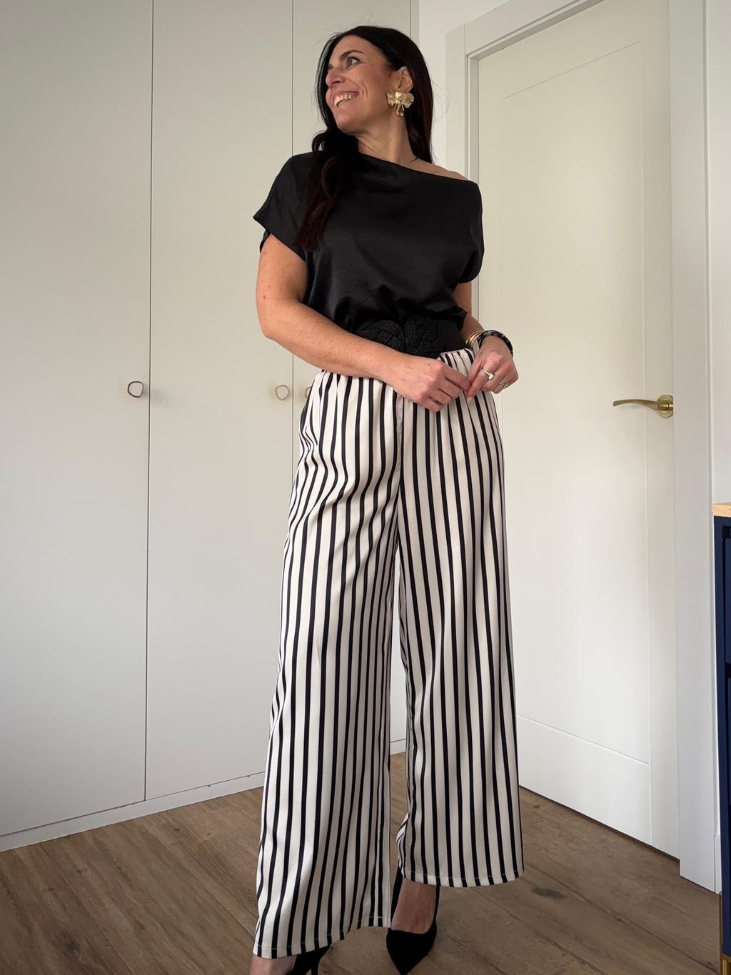Pantalón Rayas Satén
