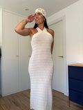 Vestido Crochet Crudo