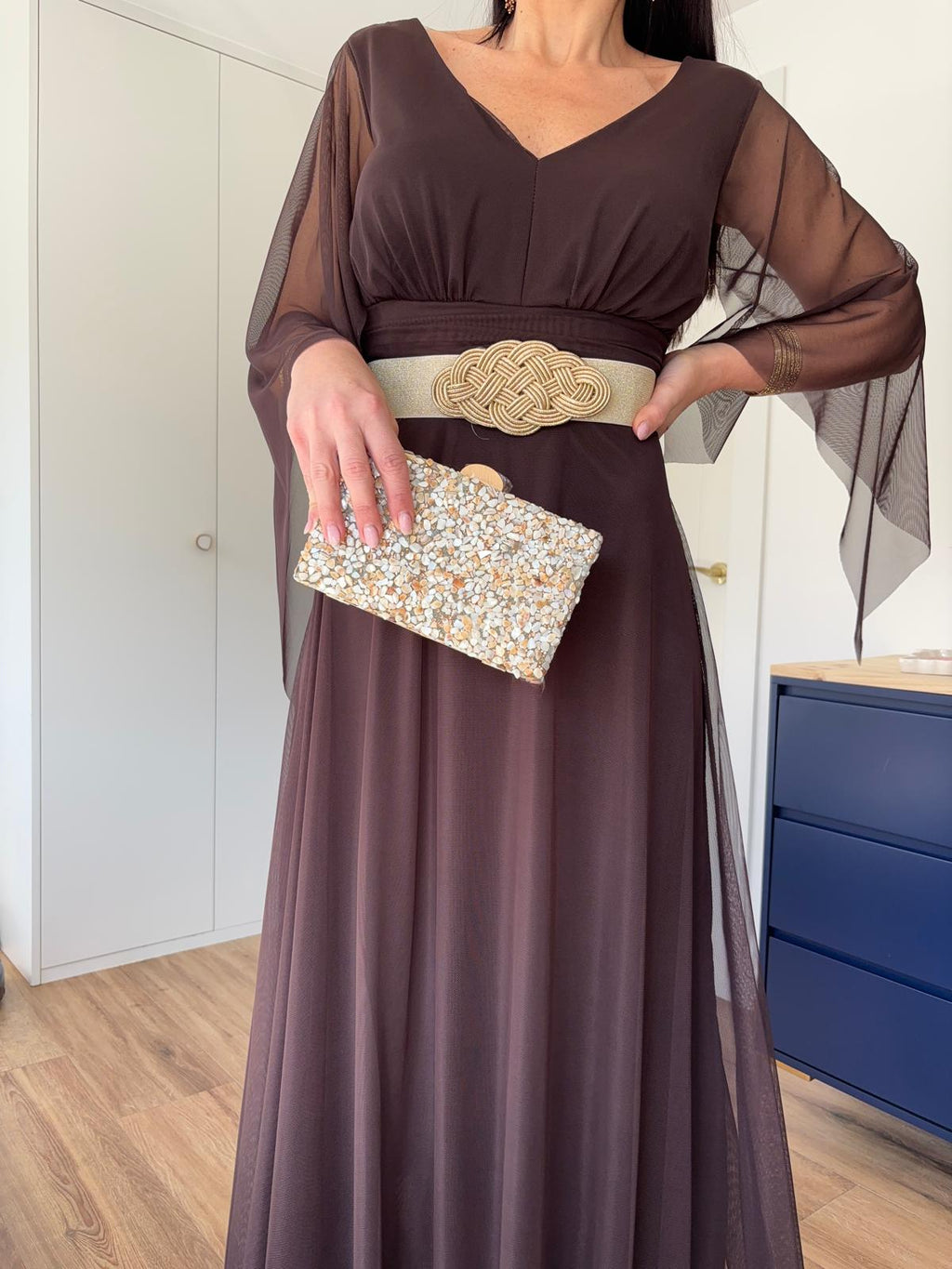 Clutch Piedritas Nácar