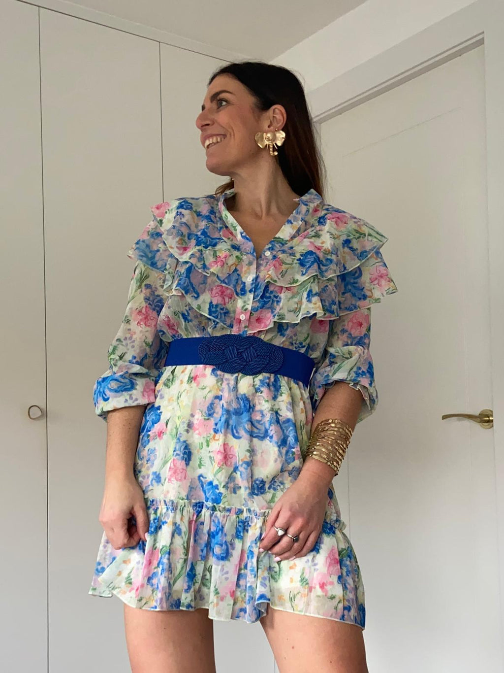 Vestido Corto Primavera Azules