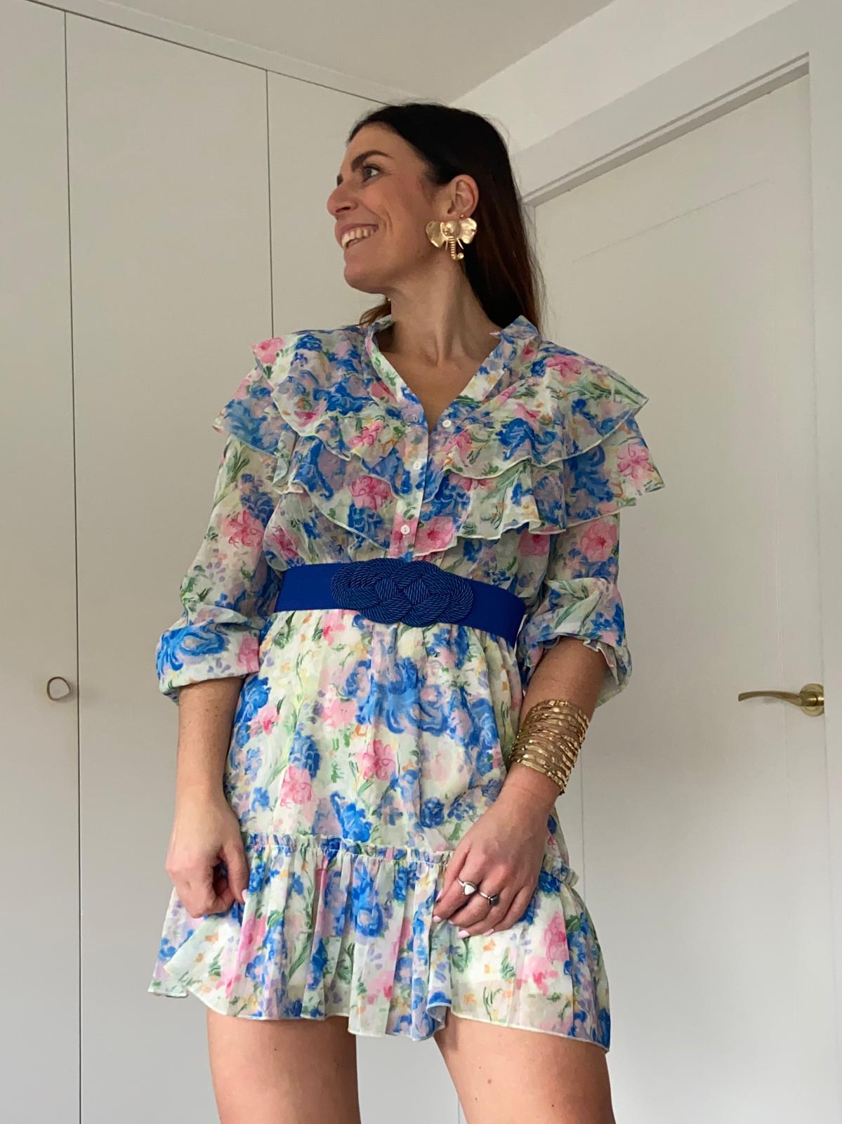 Vestido Corto Primavera Azules